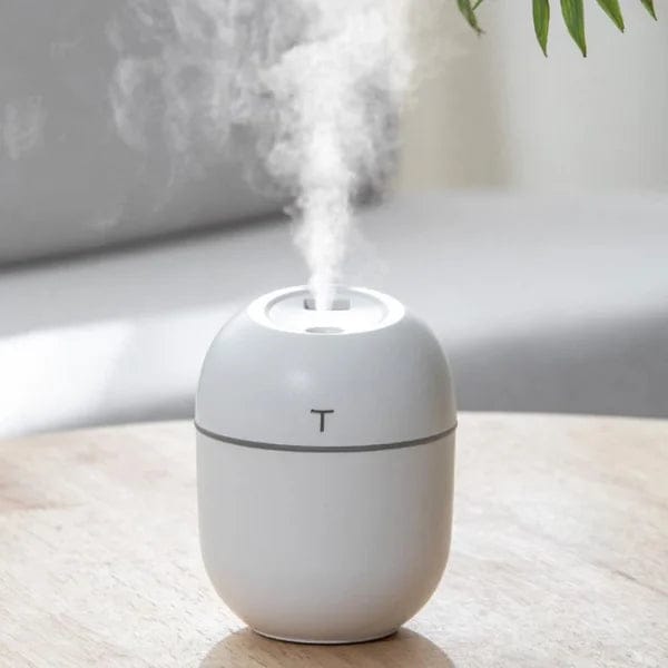 Portable USB Air Humidifier with Warm LED Outline – Mini Ultrasonic Mist for Home, Office & Car