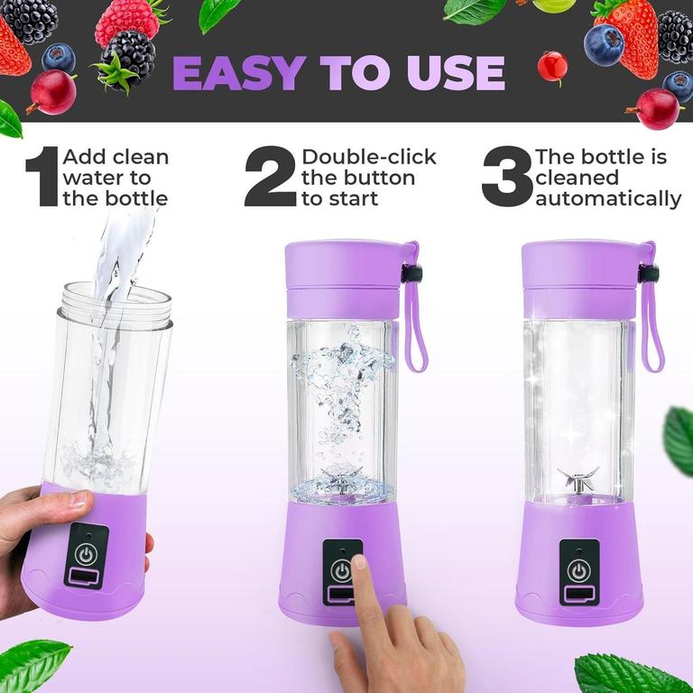 Mini Portable Juicer Bottle – USB Rechargeable Smoothie Blender