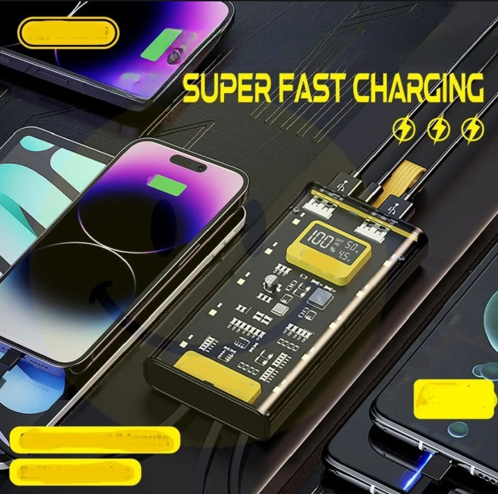 Transparent Power Bank with LED Light –2000 mAh Portable Charger
