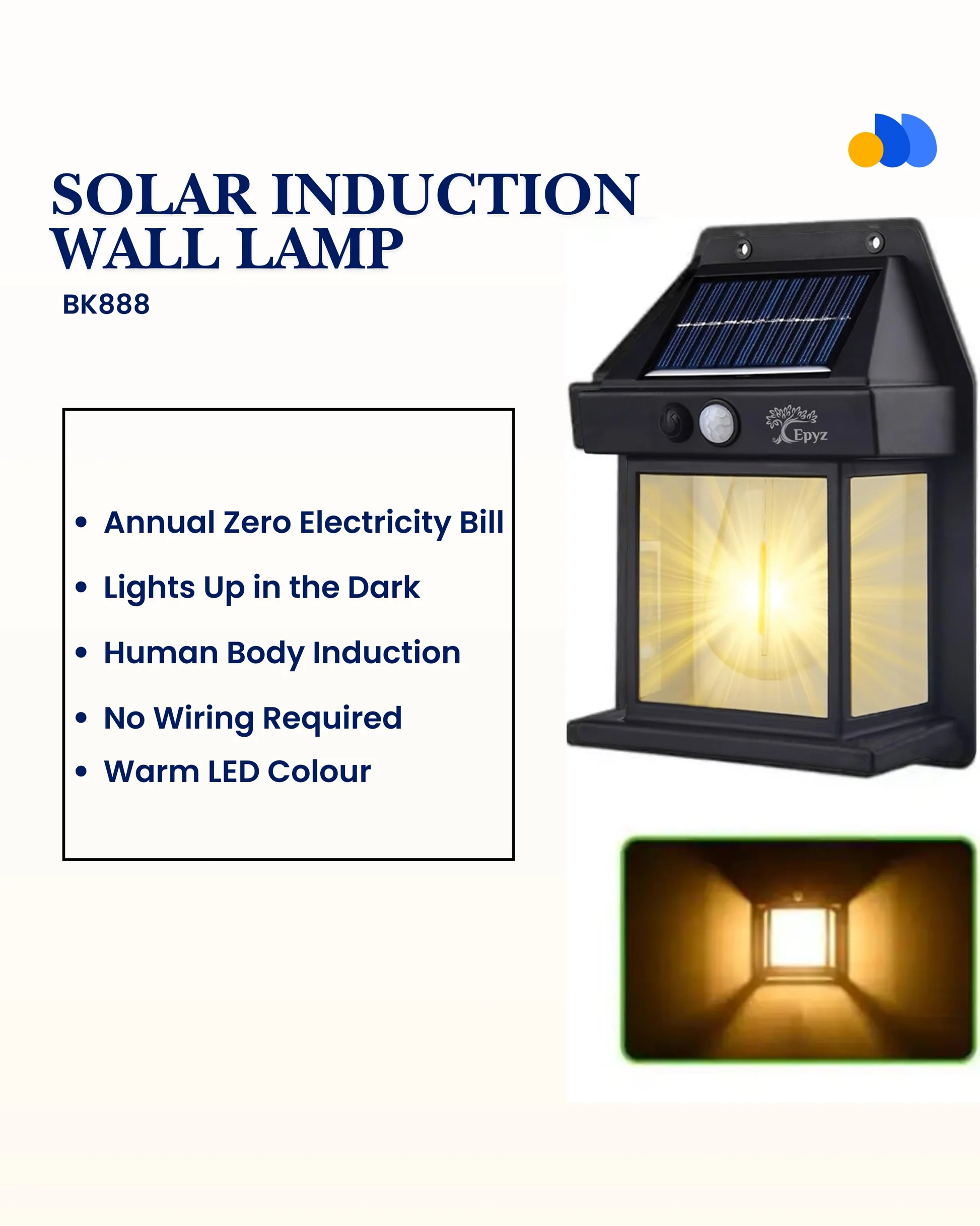 Solar Wall Lamp – Outdoor Solar Powered LED Light